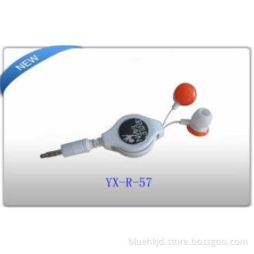 80cm colorful high resolution retractable earphones at fact